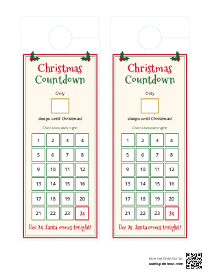 Christmas countdown door hanger
