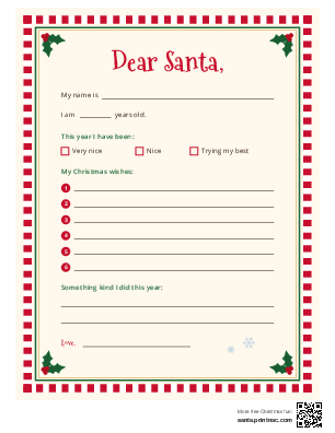 Dear Santa wish list